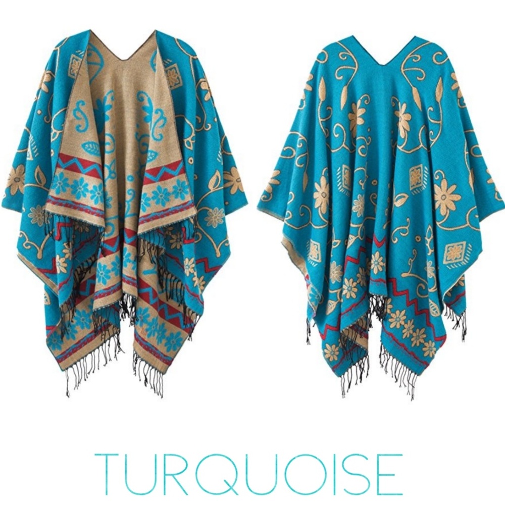 🏜️ reversible ruana / sarape / poncho / wrap